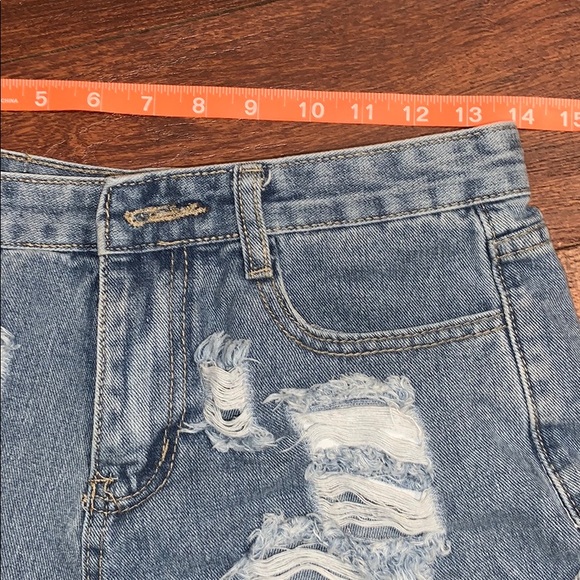 Denim Distressed Jean Shorts Daisy Dukes - Picture 4 of 5